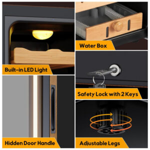 Humidor Elétrico Velieta 25L Marrom com Controle Digital de Temperatura e Umidade 115V
