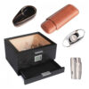 Humidor Klaro Mill Case Elegance Preto Design Moderno Sistema Peg Modular Gaveta de Acessórios Kit Completo