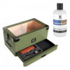 Umidificador de Charutos Humidor Case Elegance Military com Tampa de Vidro, Forro de Cedro e Bandeja Superior