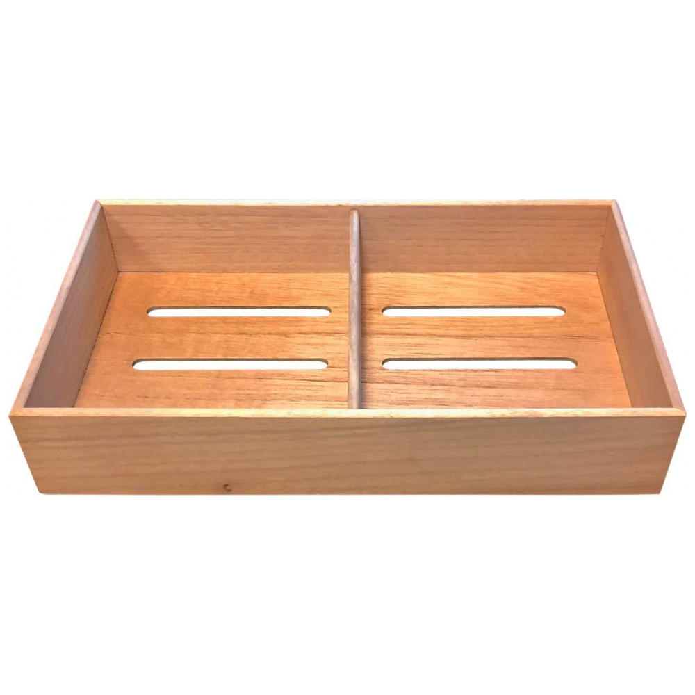 Kit Bandejas de Cedro Espanhol Prestige Import Group Natural Organização 12,7x19,1x5,7cm 5 Peças com Divisória Ajustável