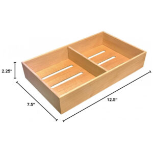 Kit Bandejas de Cedro Espanhol Prestige Import Group Natural Organização 12,7x19,1x5,7cm 5 Peças com Divisória Ajustável