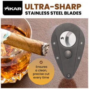 Cortador de Charuto Xikar Xi3 Preto Design Guilhotina Dupla Aço Inoxidável 440C