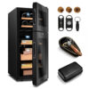 Humidor Eletrônico Wencili Preto 2 em 1 Charutos e Vinhos 59L 200 Unidades com Madeira Cedro