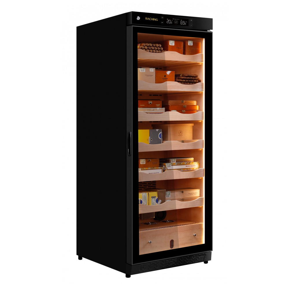 Gabinete Humidor Raching Piano Preto 330L para Charutos com Controle de Temperatura e Umidade 110V