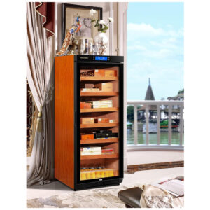 Gabinete Humidor Raching Piano Preto 330L para Charutos com Controle de Temperatura e Umidade 110V